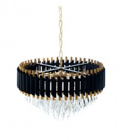 Хрустальная подвесная люстра Lumina Deco Funneli LDP 6003-500 BK+F.GD