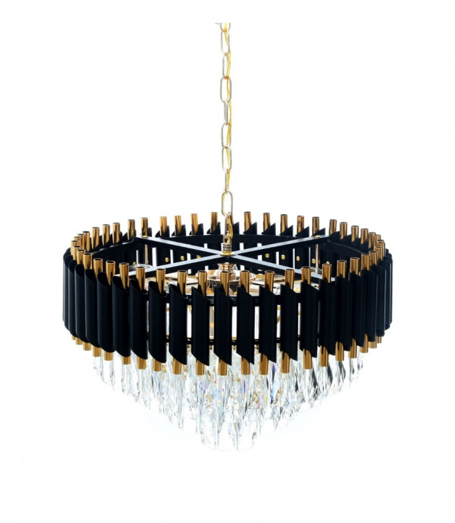 Хрустальная подвесная люстра Lumina Deco Funneli LDP 6003-500 BK+F.GD