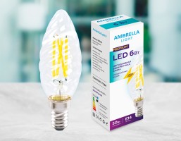 Лампа светодиодная Ambrella С37 E14 6Вт 6400K 202126