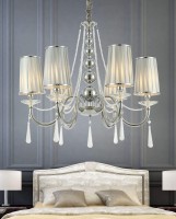 Хрустальная подвесная люстра Lumina Deco Fabione LDP 1200-6 CHR