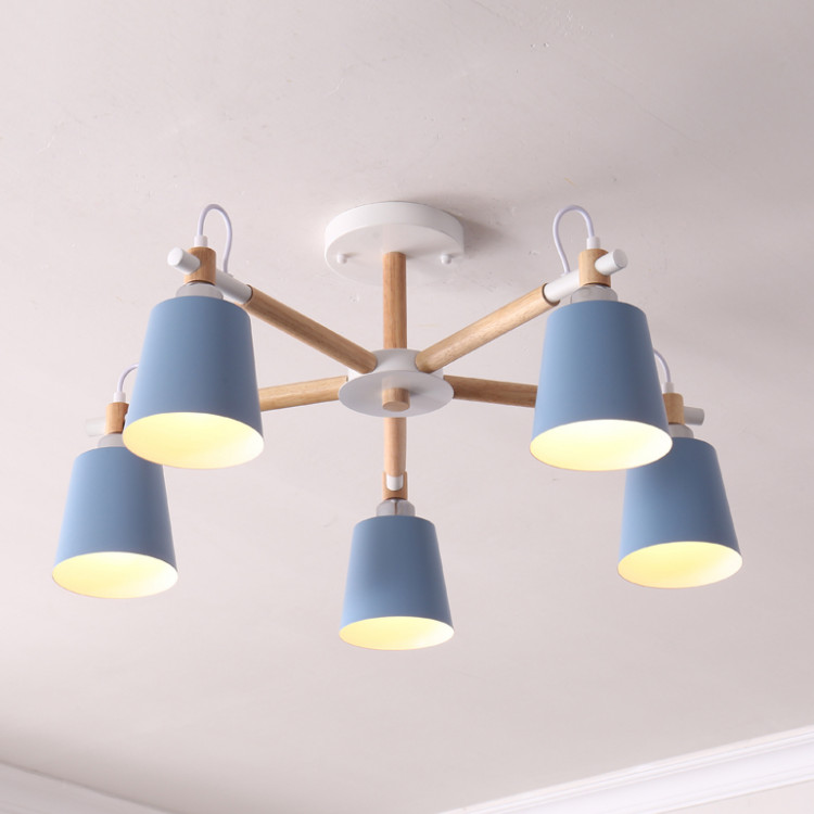 Люстра На Штанге Varda 5 Lamps Blue