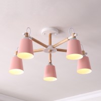 Люстра На Штанге Varda 5 Lamps Pink