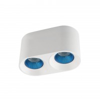 DK3096-WH+CY Светильник накладной IP 20, 10 Вт, GU5.3, LED, белый/голубой, пластик