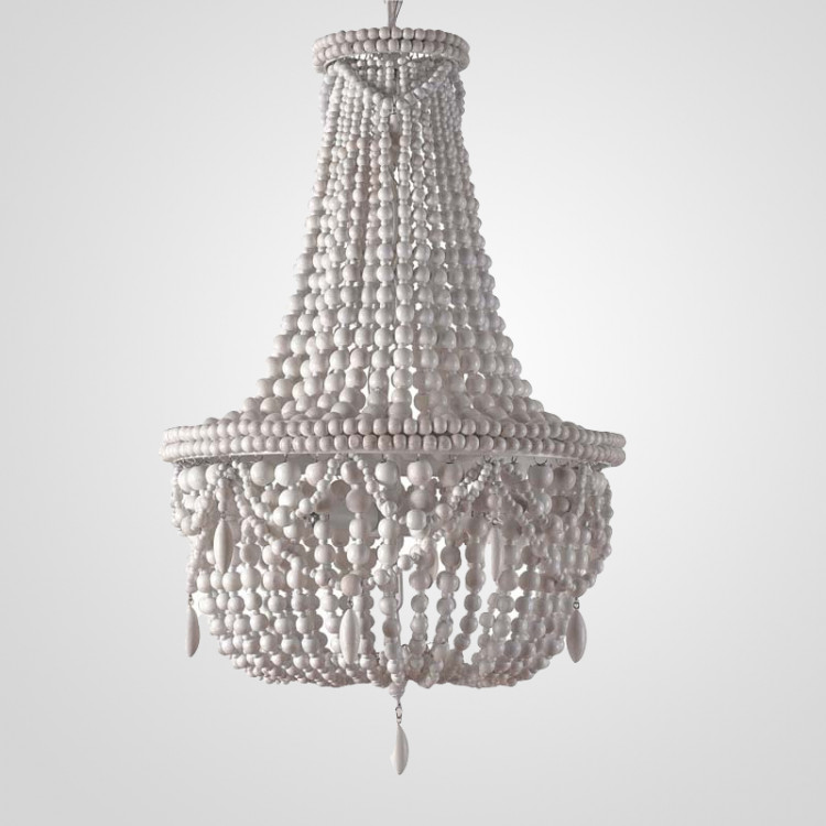 Люстра Rh Anselme White Wood Large Chandelier By Imperiumloft