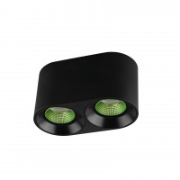DK3096-BK+GR Светильник накладной IP 20, 10 Вт, GU5.3, LED, черный/зеленый, пластик
