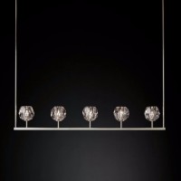 Люстра Rh Boule De Cristal Linear Chandelier 5 Nickel By Imperiumloft