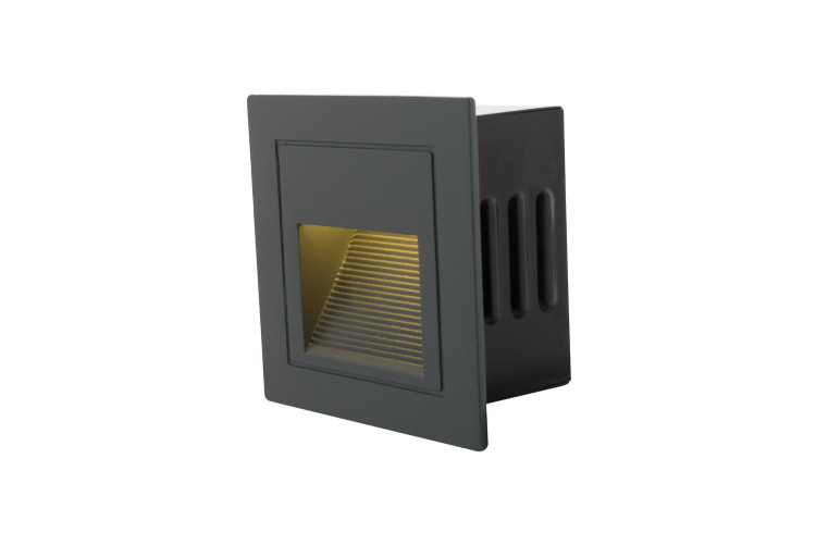 DK1016-DG Светильник встраиваемый в стену, IP 54, LED, 3 Вт, серый, алюминий