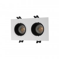 DK3072-WH+BK Встраиваемый светильник, IP 20, 10 Вт, GU5.3, LED, белый/черный, пластик