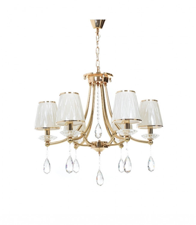 Хрустальная подвесная люстра Lumina Deco Dominni LDP 9268-6 GD