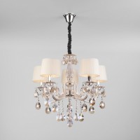 Подвесная люстра Eurosvet Argenta 10098/5 серебро/тонированный хрусталь Strotskis