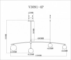 Светильник на штанге Moderli Sierro V3091-4P