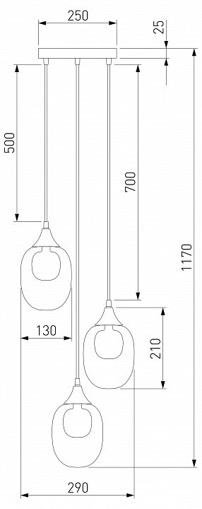 Подвесной светильник Eurosvet Spritz 70216/3 латунь
