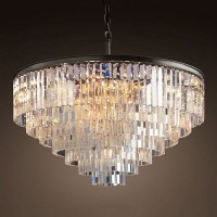 Люстра Rh 1920S Odeon Clear Glass Fringe Chandelier D110