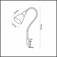 Настольная лампа офисная Odeon Light Pika 2594/1T