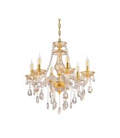 Хрустальная подвесная люстра Lumina Deco Eliza LDP 7025-6 GD