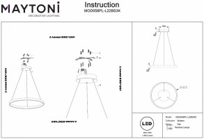 Подвесной светильник Maytoni Rim MOD058PL-L22BS3K