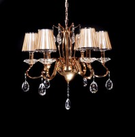 Хрустальная подвесная люстра Lumina Deco Finezzia LDP 9267-6 GD