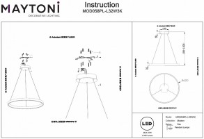 Подвесной светильник Maytoni Rim MOD058PL-L32W3K
