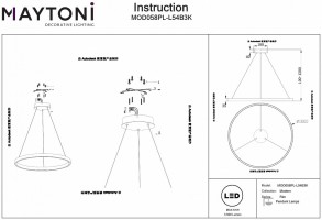 Подвесной светильник Maytoni Rim MOD058PL-L54B3K