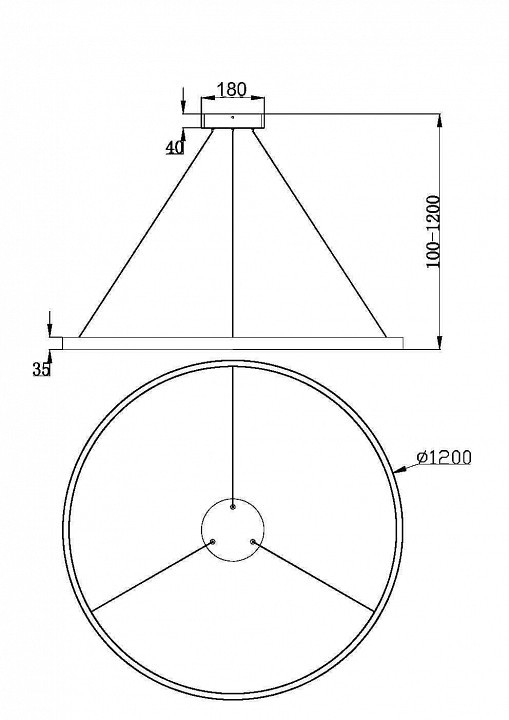 Подвесной светильник Maytoni Rim MOD058PL-L65W3K