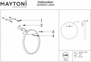 Накладной светильник Maytoni Rim MOD058WL-L25B3K