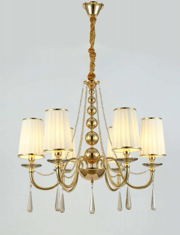 Хрустальная подвесная люстра Lumina Deco Fabione LDP 1200-6 F.GD