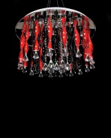 Хрустальная потолочная люстра Lumina Deco ALVEDO LDC 9040-17 RD