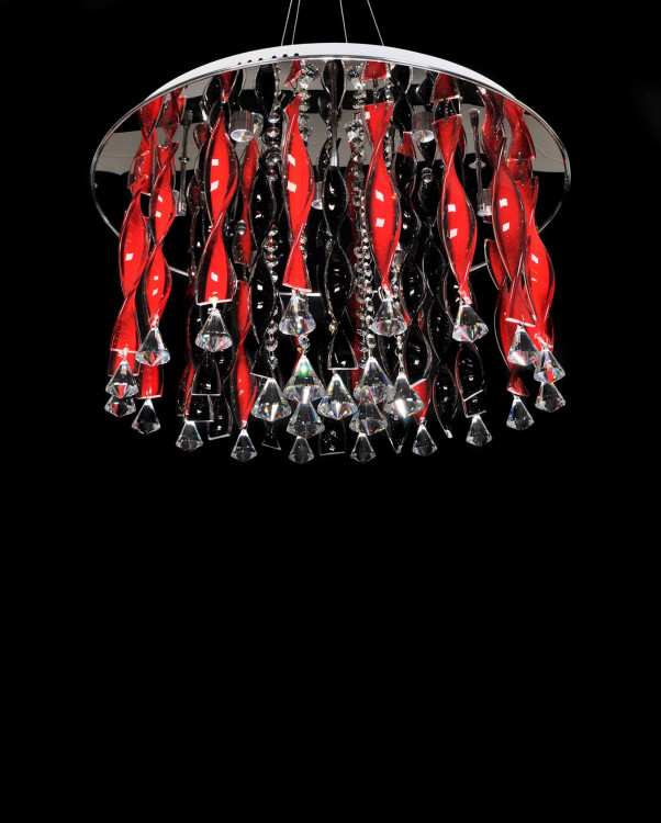 Хрустальная потолочная люстра Lumina Deco ALVEDO LDC 9040-17 RD