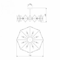 Люстра на штанге Eurosvet Origami 60121/8 латунь Smart