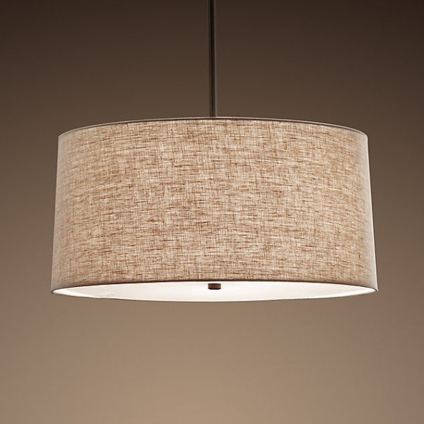 Люстра Rh Round Linen Shade Pendant By Imperiumloft