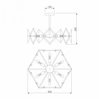 Люстра на штанге Eurosvet Origami 60121/6 латунь Smart