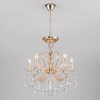 Подвесная люстра Eurosvet Collana 10096/5 золото/прозрачный хрусталь Strotskis