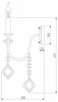 Бра Eurosvet Telao 10120/1 золото/тонированный хрусталь Strotskis (10110/1)