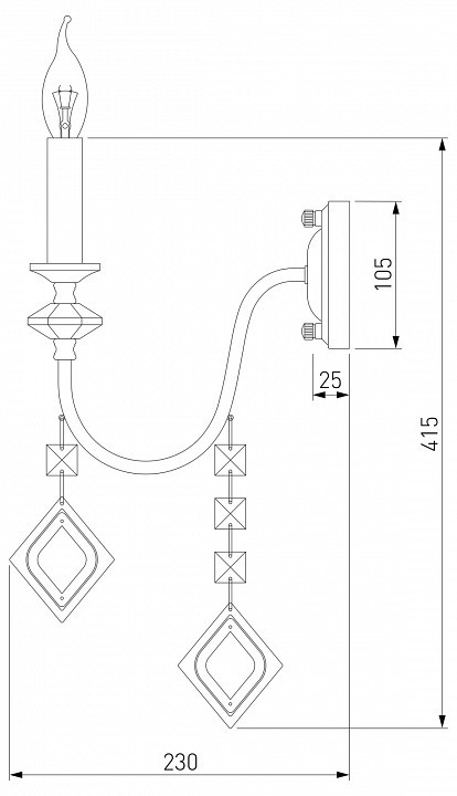 Бра Eurosvet Telao 10120/1 золото/тонированный хрусталь Strotskis (10110/1)