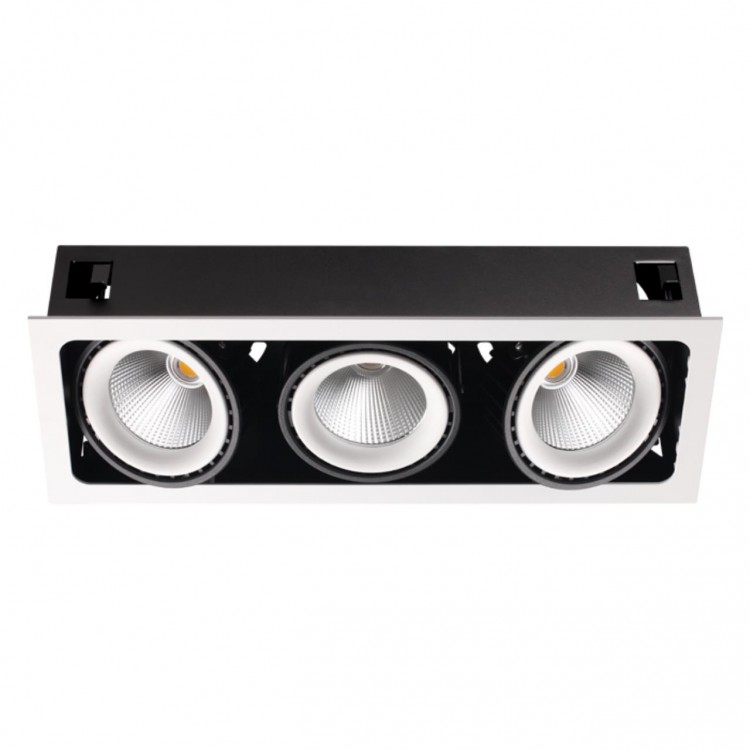 358039 SPOT NT19 белый/черный Встраиваемый карданный светильник IP20 LED 3000К 3*32 220V GESSO
