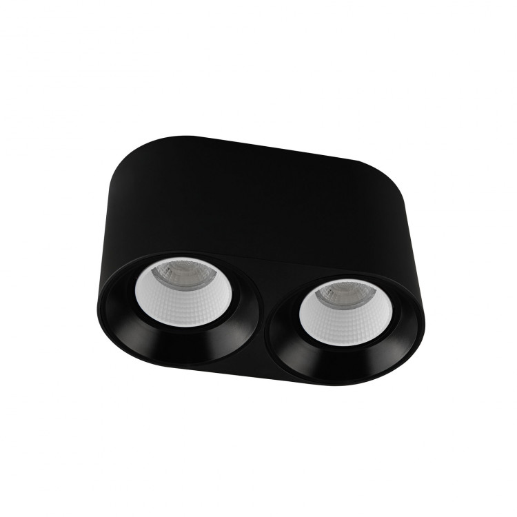 DK3096-BK+WH Светильник накладной IP 20, 10 Вт, GU5.3, LED, черный/белый, пластик