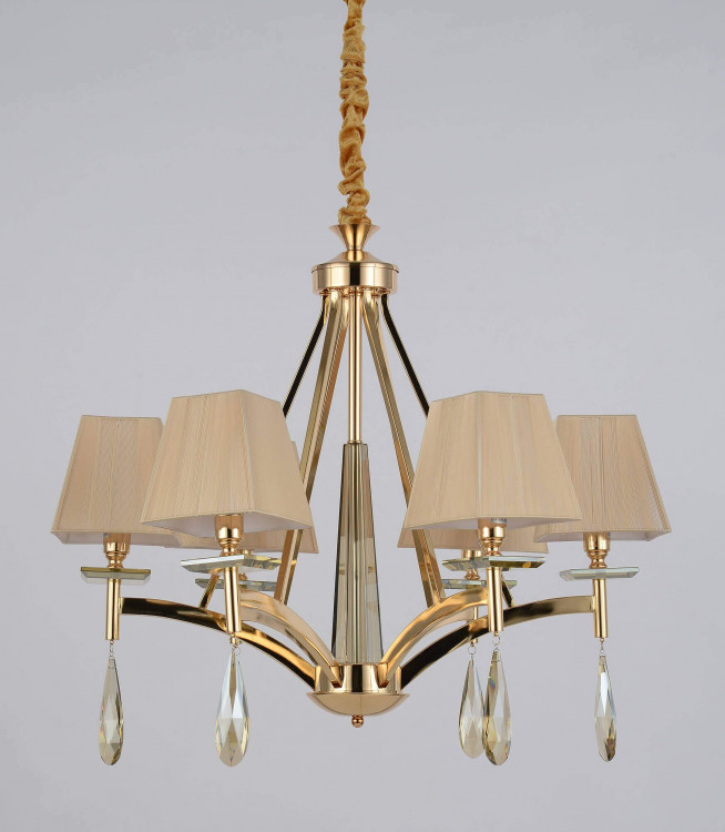 Хрустальная подвесная люстра Lumina Deco Valentina LDP 1240-6 GD