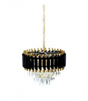 Хрустальная подвесная люстра Lumina Deco Funneli LDP 6003-400 BK+F.GD